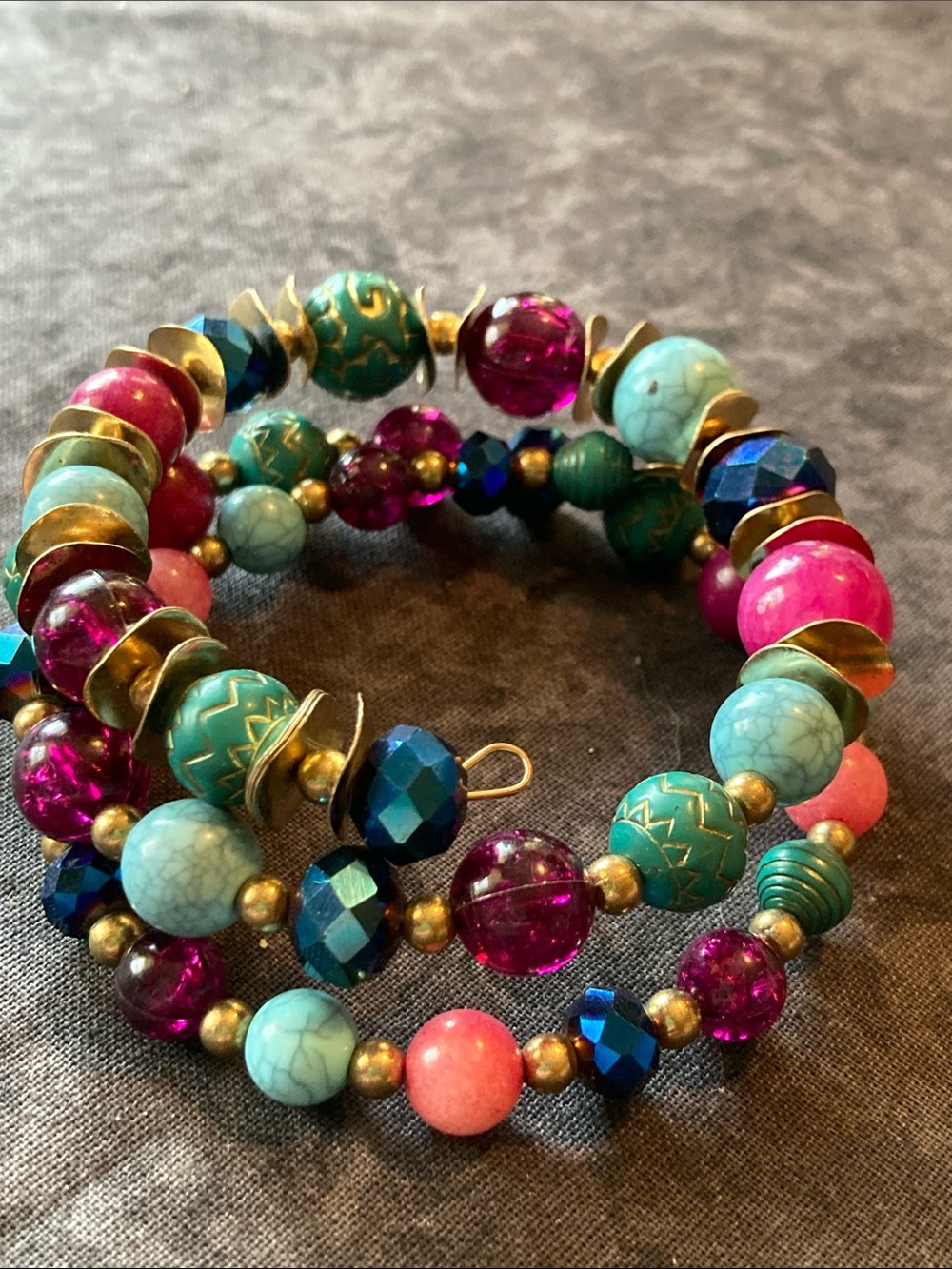Stunning Colorful Beaded Wrap Bracelet - Women Jewelry